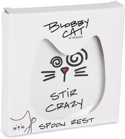 Blobby Cat, Cat Spoon Rest"I Licked the Spoon", 5", White