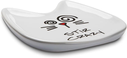 Blobby Cat, Cat Spoon Rest"I Licked the Spoon", 5", White