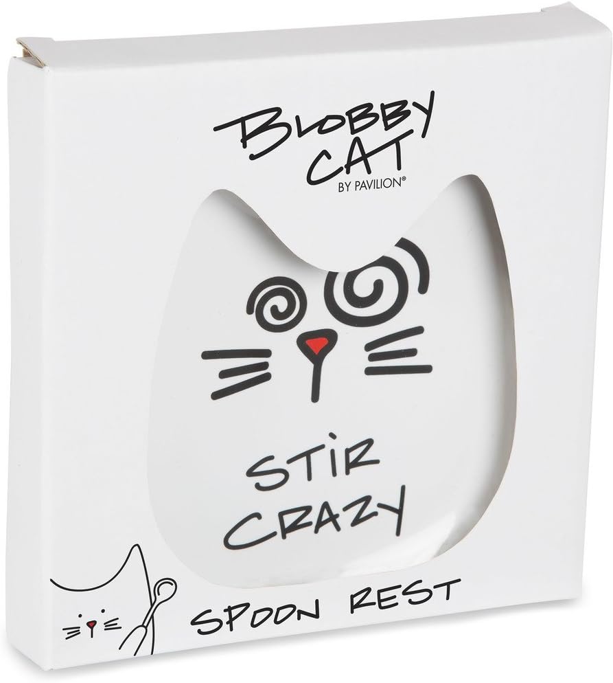 Blobby Cat, Cat Spoon Rest"I Licked the Spoon", 5", White