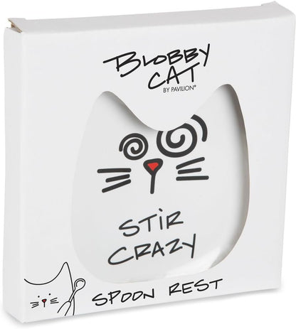 Blobby Cat, Cat Spoon Rest"I Licked the Spoon", 5", White