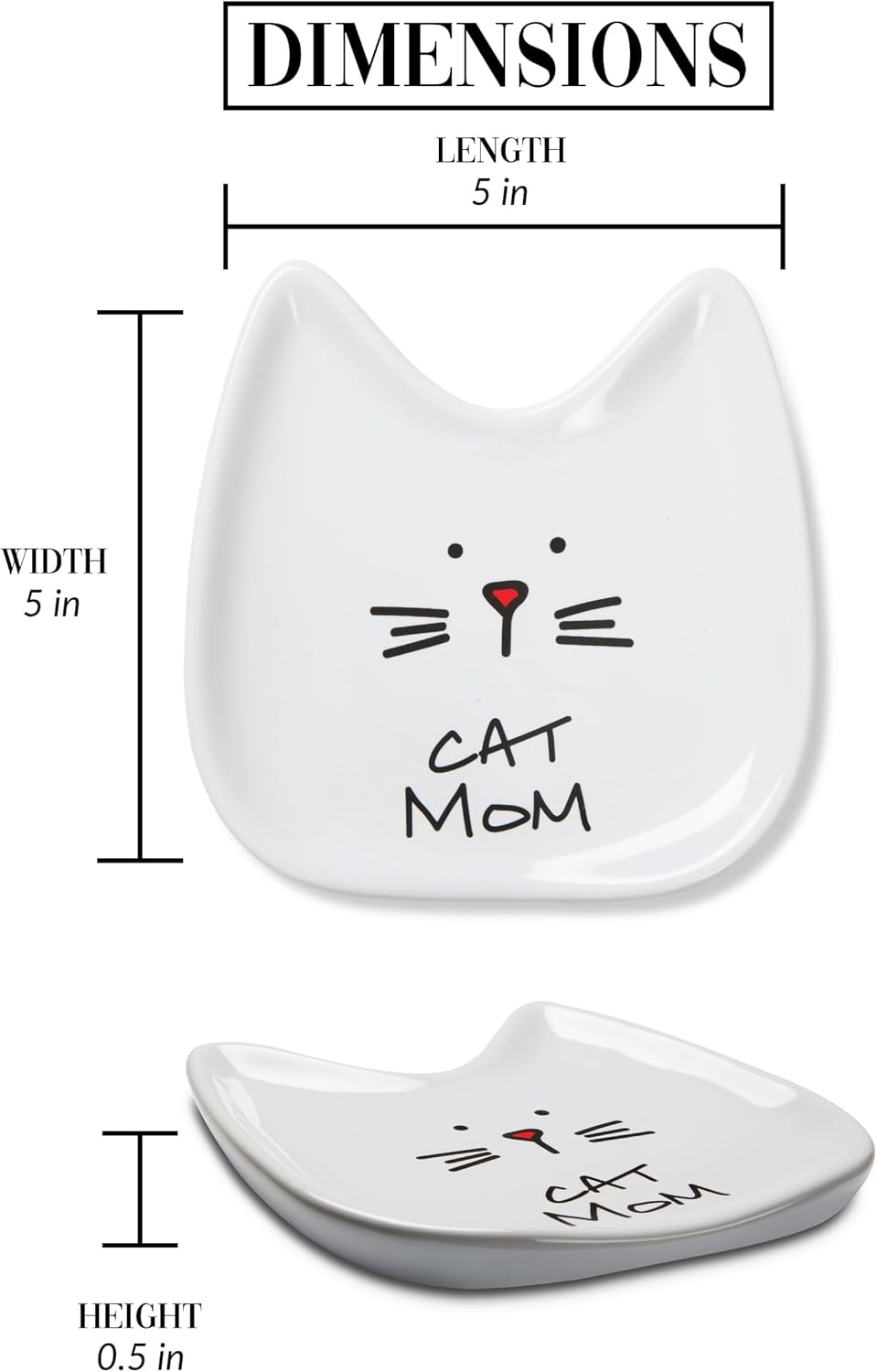 Blobby Cat, Cat Spoon Rest"I Licked the Spoon", 5", White