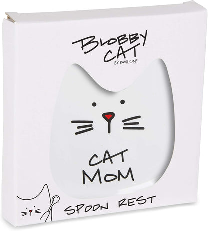 Blobby Cat, Cat Spoon Rest"I Licked the Spoon", 5", White