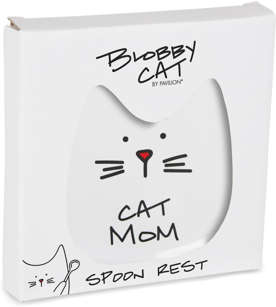 Blobby Cat, Cat Spoon Rest"I Licked the Spoon", 5", White