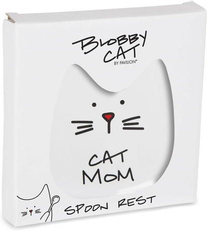 Blobby Cat, Cat Spoon Rest"I Licked the Spoon", 5", White