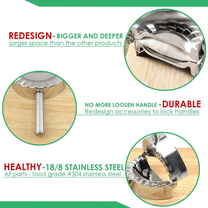 Best Utensils Stainless Steel Ravioli Mould Pierogi Dumpling Maker Wrapper Pastry Dough Cutter Kitchen Accessories (M: 4 inch)