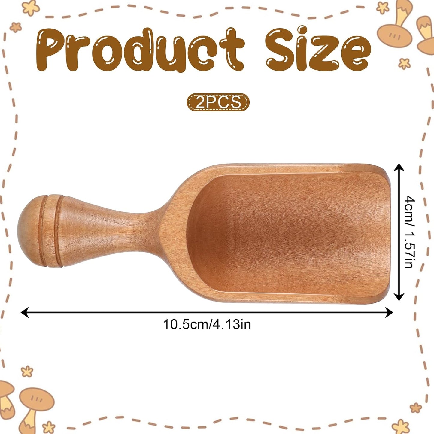 Wooden Scoops for Canisters: 2PCS Acacia Wooden Scoops for Jars, Wood Coffee Scoop, Wood Measuring Spoons for Kitchen and Laundry