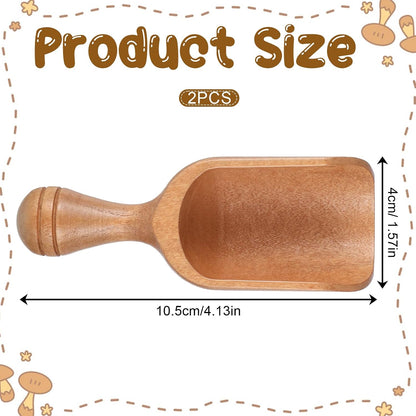 Wooden Scoops for Canisters: 2PCS Acacia Wooden Scoops for Jars, Wood Coffee Scoop, Wood Measuring Spoons for Kitchen and Laundry