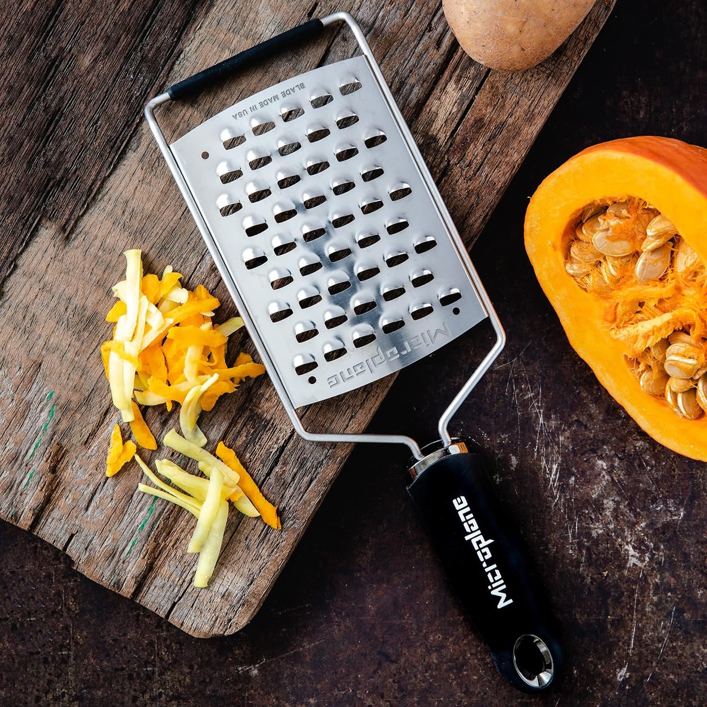Gourmet Series Ultra Coarse Grater - Stainless Steel Durable Cheese & Vegetable Grater with Non-Slip Handle for Kitchen, Professional Chef Tools & Equipment