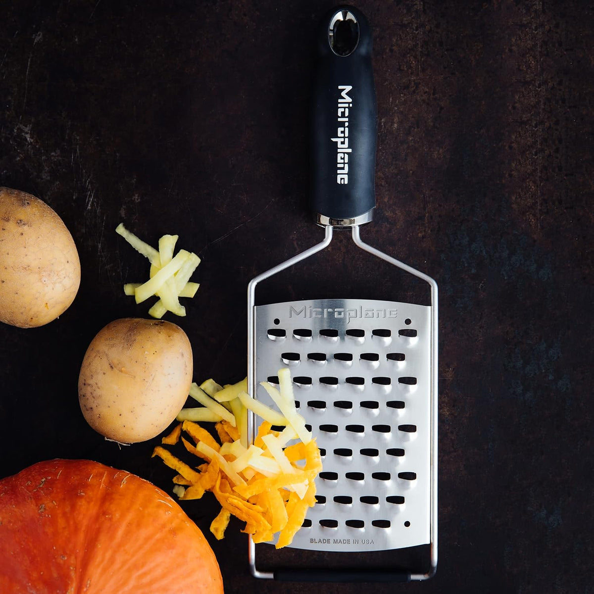 Gourmet Series Ultra Coarse Grater - Stainless Steel Durable Cheese & Vegetable Grater with Non-Slip Handle for Kitchen, Professional Chef Tools & Equipment