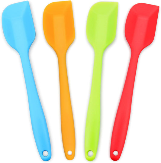 Silicone Spatula 4-piece Set,Heat-Resistant Spatulas,Non-stick Rubber Spatulas with Stainless Steel Core