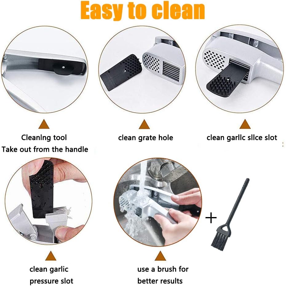 Garlic Press and Slicer 2-in-1, Mincer & Crusher with Peeler