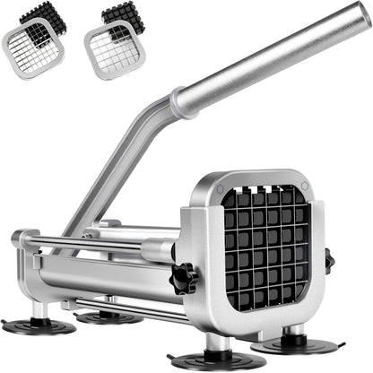 French Fry Cutter, Heavy Duty Potato Slicer Cutter, | Set with 1/2 In & 3/8 In Blades for Carrot, Yam, Cucumbers.