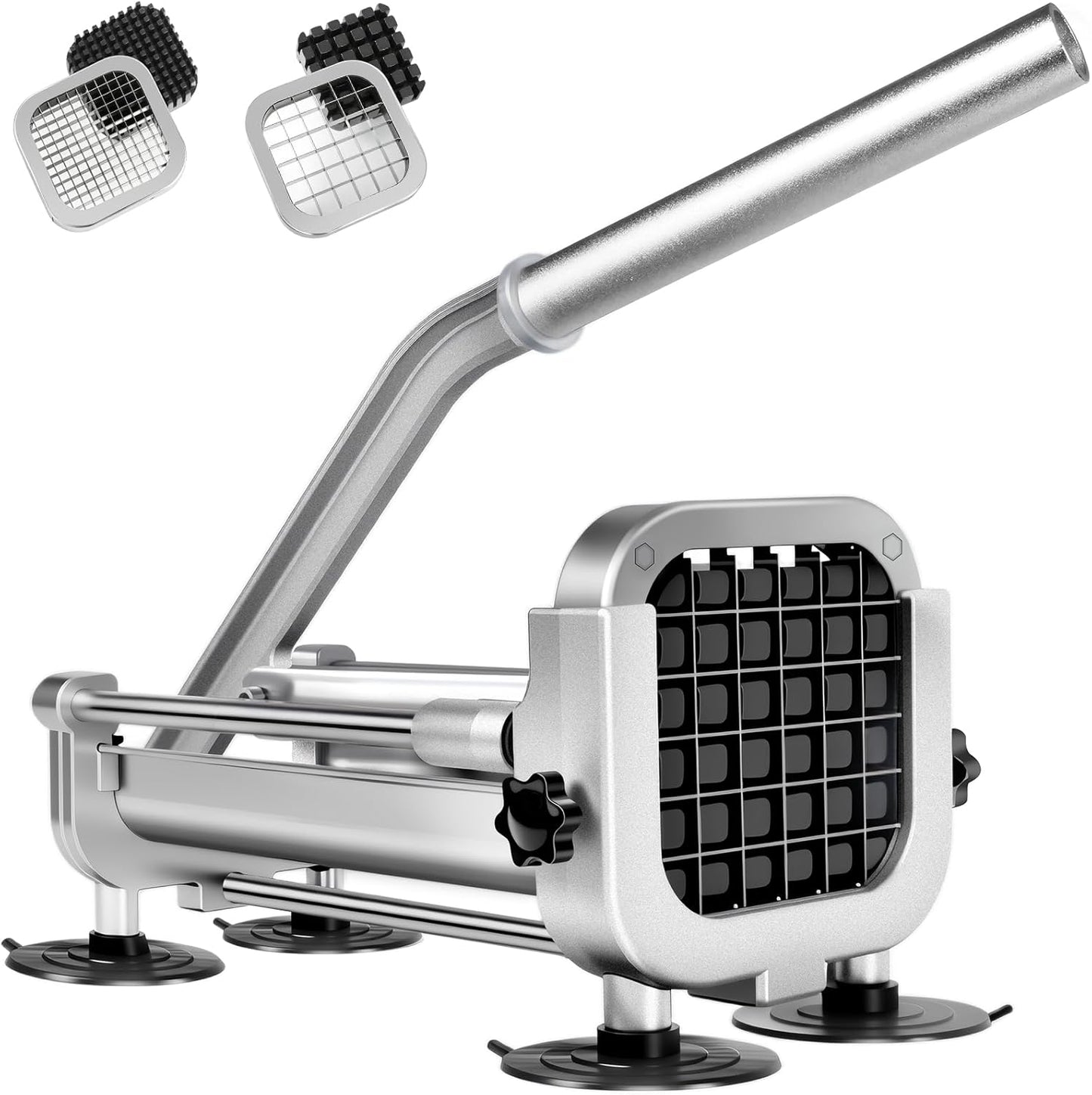 French Fry Cutter, Heavy Duty Potato Slicer Cutter, | Set with 1/2 In & 3/8 In Blades for Carrot, Yam, Cucumbers.