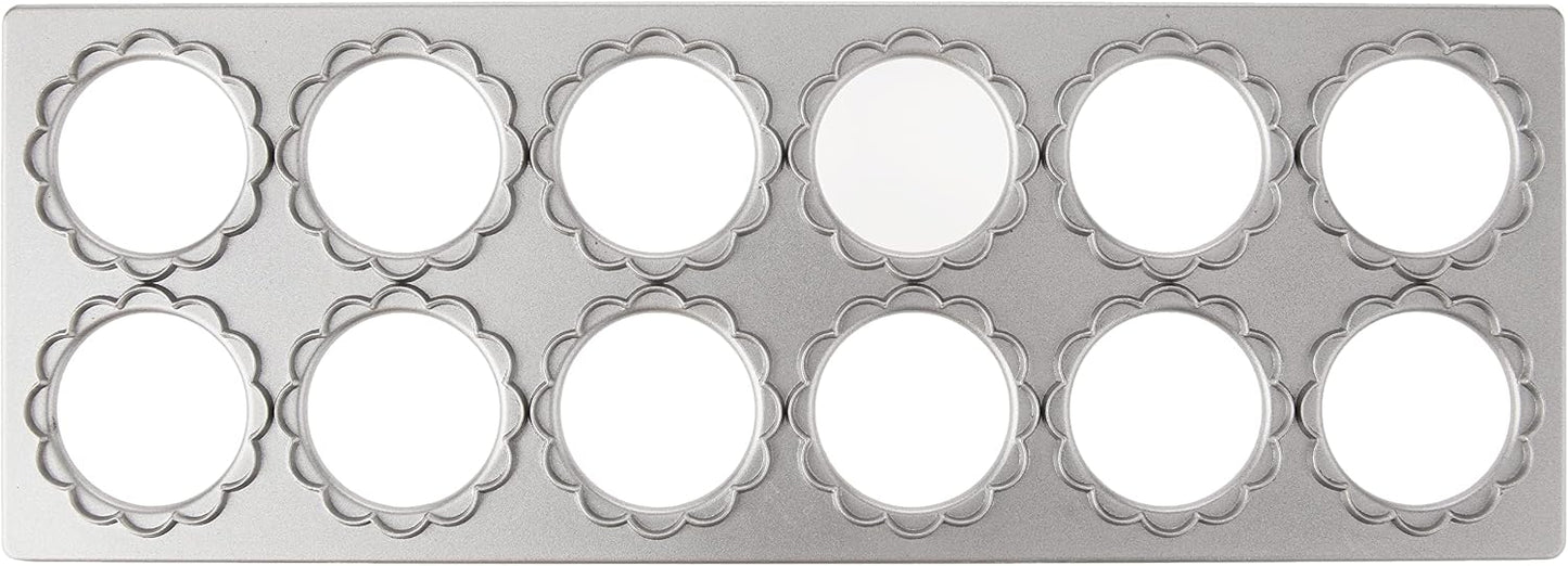 Fox Run 57670 Ravioli Cutter Stamps, Round & Square, Set of 2 , 2.75 x 4.75 x 5.75 inches | Make Square Or Round Raviolis At Home | Aluminum Ravioli Cutter With Wooden Handles | Cute Ravioli Maker Set | Pasta Tools