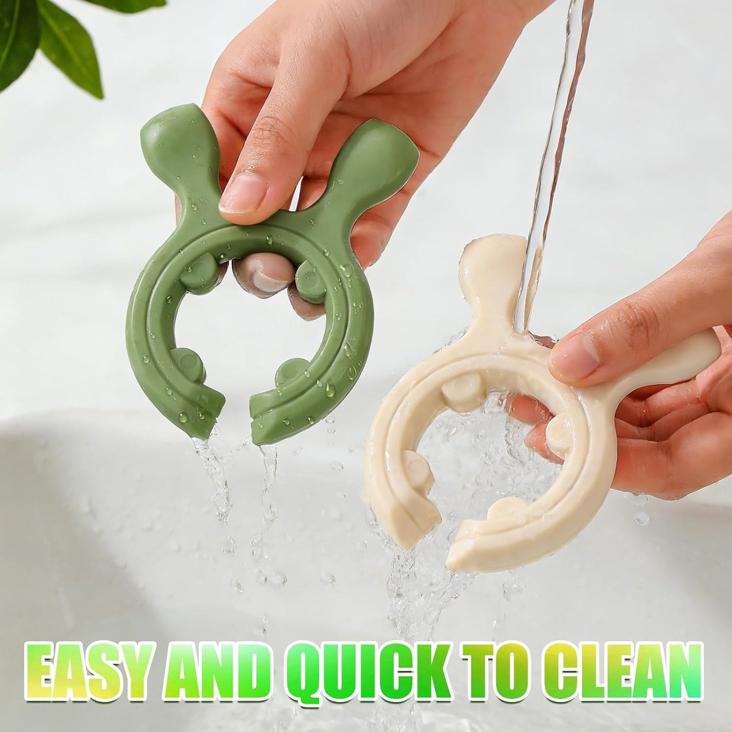 2026 New Multifunction Silicone Pot Handle Spatula Rack, 3 Pack Spatula Holder Mini Kitchen Gadgets, Non-Slip Anti Scalding Pot Clip, Drip-Free Design for Pot Pans (White + Green + Yellow)