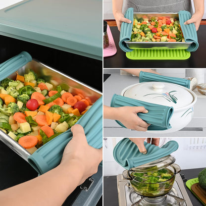 Silicone Trivets Mats for Hot Dishes and Hot Pots, Hot Pads for Countertops, Tables, Pot Holders, Spoon Rest Small Drying Mats Set of 2 Many Colors for Your Choose (Teal)
