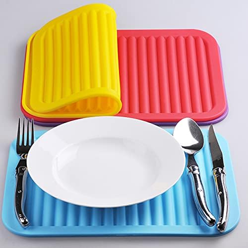 Silicone Trivets Mats for Hot Dishes and Hot Pots, Hot Pads for Countertops, Tables, Pot Holders, Spoon Rest Small Drying Mats Set of 2 Many Colors for Your Choose (Teal)