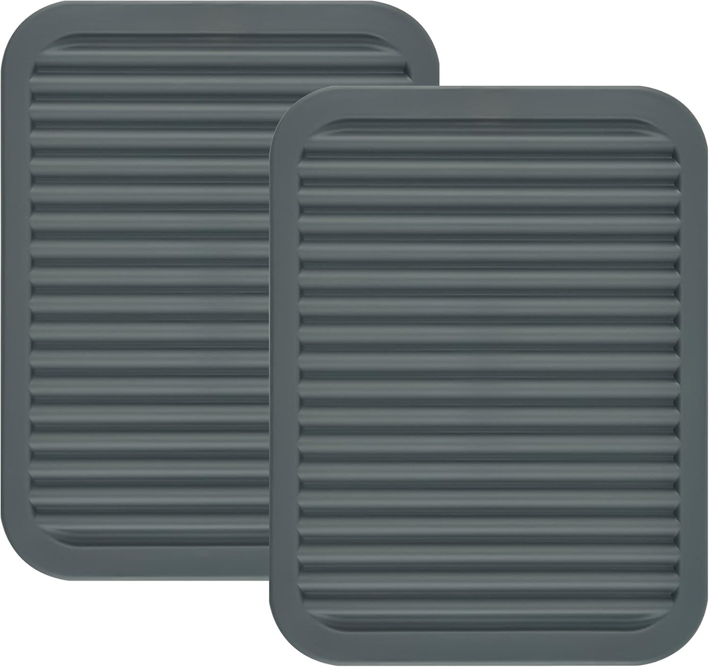 Silicone Trivets Mats for Hot Dishes and Hot Pots, Hot Pads for Countertops, Tables, Pot Holders, Spoon Rest Small Drying Mats Set of 2 Many Colors for Your Choose (Teal)