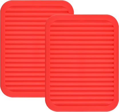 Silicone Trivets Mats for Hot Dishes and Hot Pots, Hot Pads for Countertops, Tables, Pot Holders, Spoon Rest Small Drying Mats Set of 2 Many Colors for Your Choose (Teal)