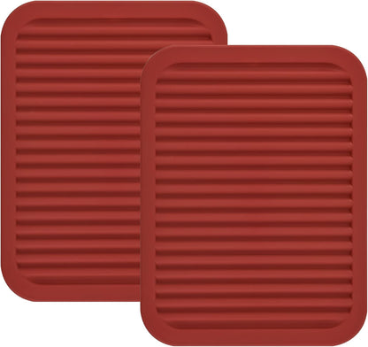 Silicone Trivets Mats for Hot Dishes and Hot Pots, Hot Pads for Countertops, Tables, Pot Holders, Spoon Rest Small Drying Mats Set of 2 Many Colors for Your Choose (Teal)