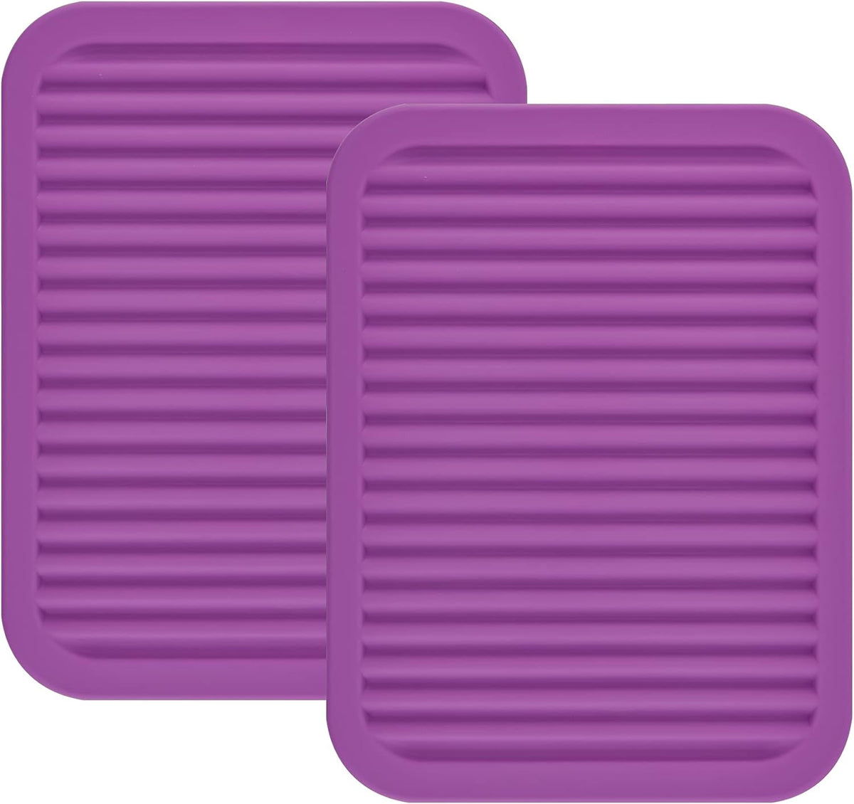 Silicone Trivets Mats for Hot Dishes and Hot Pots, Hot Pads for Countertops, Tables, Pot Holders, Spoon Rest Small Drying Mats Set of 2 Many Colors for Your Choose (Teal)