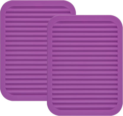 Silicone Trivets Mats for Hot Dishes and Hot Pots, Hot Pads for Countertops, Tables, Pot Holders, Spoon Rest Small Drying Mats Set of 2 Many Colors for Your Choose (Teal)