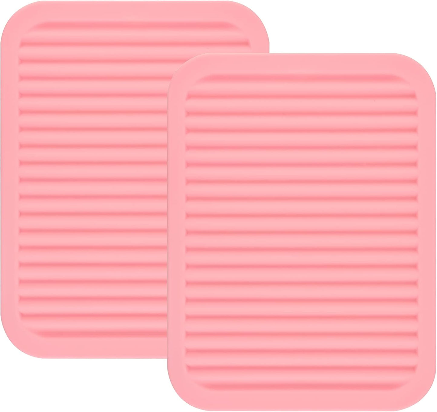 Silicone Trivets Mats for Hot Dishes and Hot Pots, Hot Pads for Countertops, Tables, Pot Holders, Spoon Rest Small Drying Mats Set of 2 Many Colors for Your Choose (Teal)