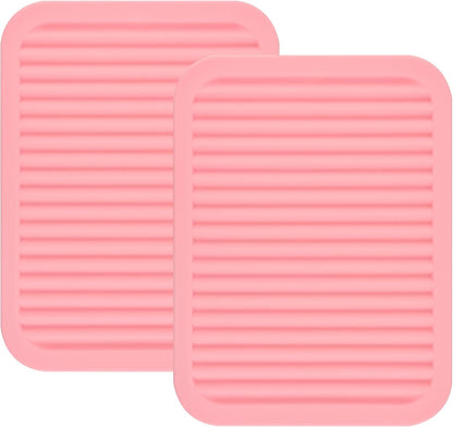 Silicone Trivets Mats for Hot Dishes and Hot Pots, Hot Pads for Countertops, Tables, Pot Holders, Spoon Rest Small Drying Mats Set of 2 Many Colors for Your Choose (Teal)