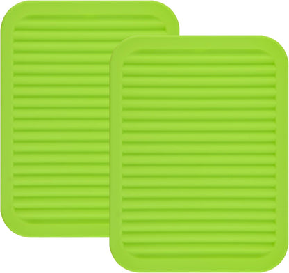 Silicone Trivets Mats for Hot Dishes and Hot Pots, Hot Pads for Countertops, Tables, Pot Holders, Spoon Rest Small Drying Mats Set of 2 Many Colors for Your Choose (Teal)