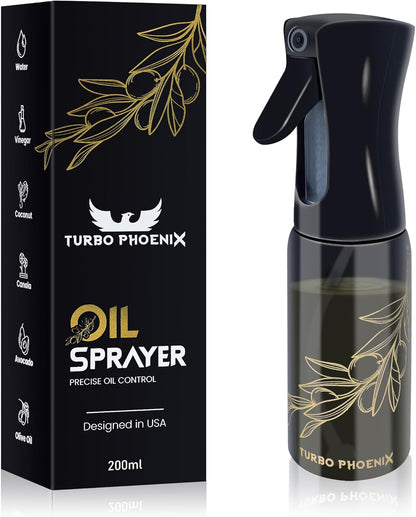 Oil Sprayer For Cooking, 200ML-Glass Refillable Spray Bottle, Oil Spritzer Dispenser For Kitchen,Olive Oil Dispenser Spray Bottle,Oil Sprayer For Air Fryer, Perfect Control For A Healthy Diet Portion.