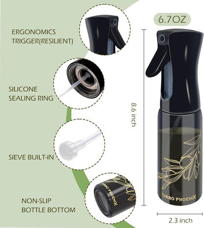 Oil Sprayer For Cooking, 200ML-Glass Refillable Spray Bottle, Oil Spritzer Dispenser For Kitchen,Olive Oil Dispenser Spray Bottle,Oil Sprayer For Air Fryer, Perfect Control For A Healthy Diet Portion.
