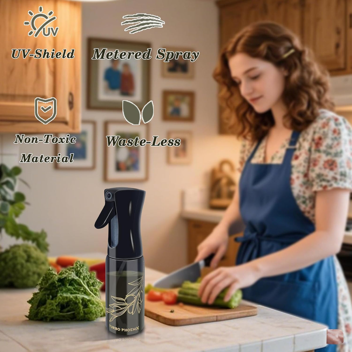 Oil Sprayer For Cooking, 200ML-Glass Refillable Spray Bottle, Oil Spritzer Dispenser For Kitchen,Olive Oil Dispenser Spray Bottle,Oil Sprayer For Air Fryer, Perfect Control For A Healthy Diet Portion.