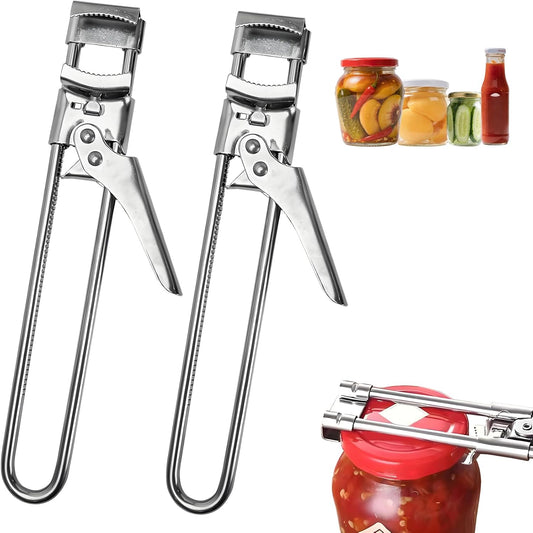 Adjustable Stainless Steel Jar Opener,Jar Opener,For Weak Hand Seniors Arthritis, Gripper Kitchen Gadget Easy To Open Tight Lid（2 Pcs）
