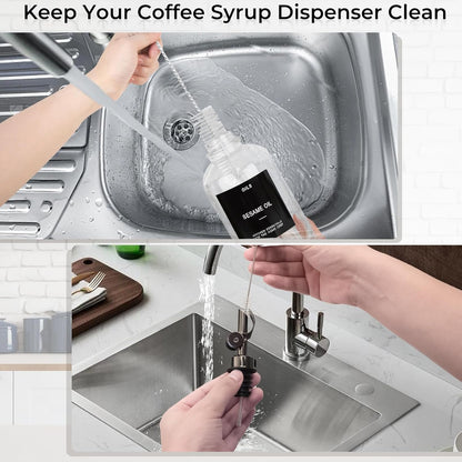 3PCS Olive Oil Dispenser Bottle For Kitchen, Soy Sauce Dispenser, Glass Oil and Vinegar Dispenser Set W. Wooden Tray & Labels & 3 Replacement Spouts, Coffee Syrup Dispenser(Clear)
