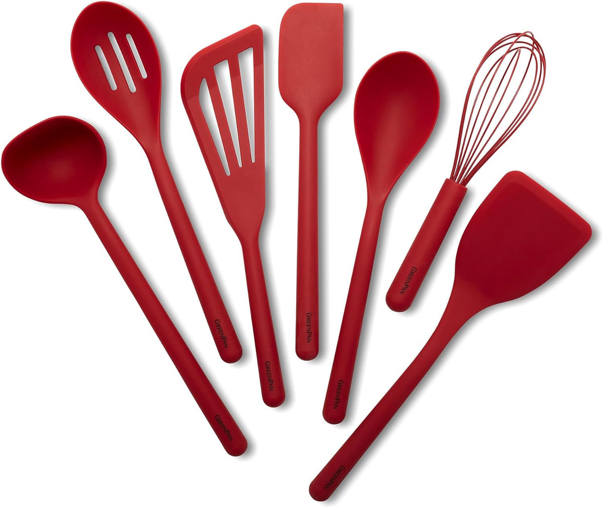 Silicone 3 Piece Cooking Utensil Set, Fish Turner, Mixing Spatula, Solid Spoon, Flexible Nonstick Kitchen Tools Rigid Steel Core, Heat-Resistant Anti-Slip Handle BPA-Free Dishwasher Safe Blue