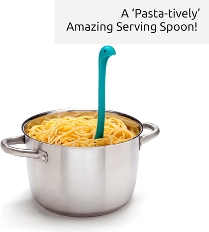 Papa Nessie Pasta Server, Spaghetti Spoon - Food Grade & BPA Free Pasta Spoon Server - Dishwasher Safe & Heat Resistant Spaghetti Server, Pasta Fork 11.22x3.35x2.17 in