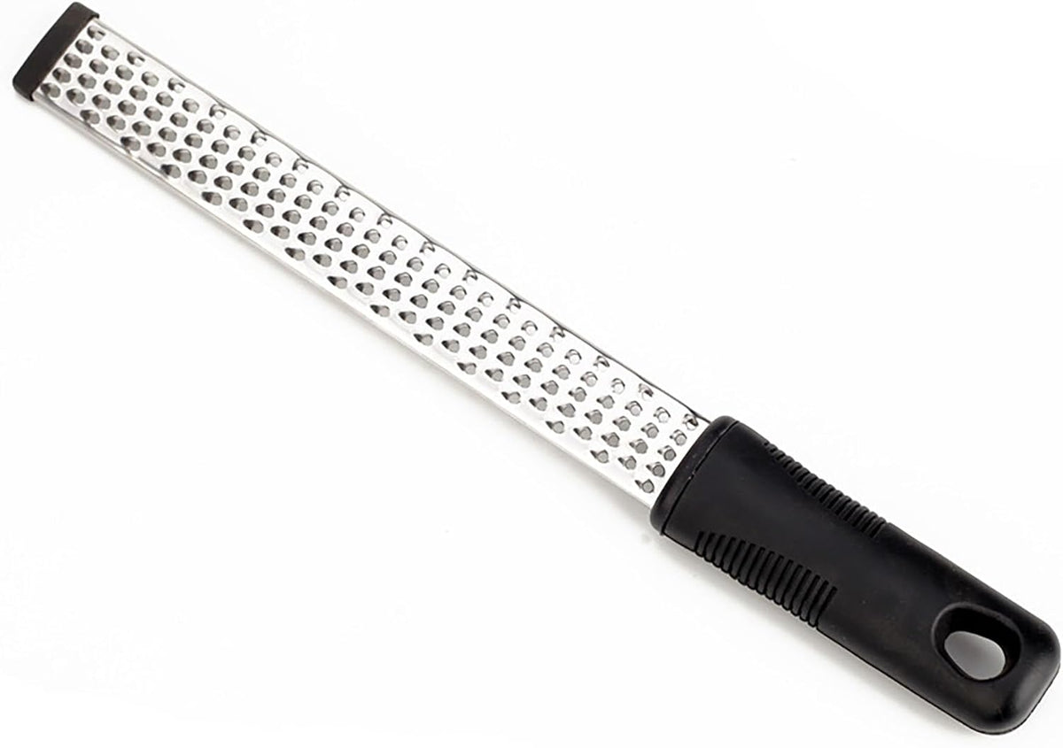 Cheese Grater, 10 Inch x 1 Inch Stainless Steel Vegetables Zester with Rubber Handle for Vegetables, Cheese, Fruits and Lemon (25cm)