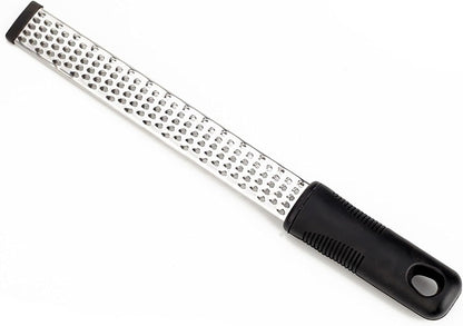 Cheese Grater, 10 Inch x 1 Inch Stainless Steel Vegetables Zester with Rubber Handle for Vegetables, Cheese, Fruits and Lemon (25cm)