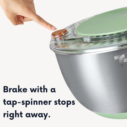 Stainless Steel Salad Spinner with Storage Lid, 5.3Qt