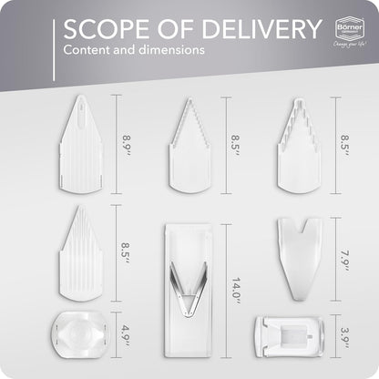 Mandoline Food Slicer V3 (Profi Set) by Reston Lloyd • V-Slicer with 4 Inserts, Docking Station & Food Holder • Made in Germany • Fruit & Vegetable Chopper • Multiple Settings • Color: White