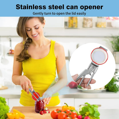 Bottle Opener & Jar Opener for Weak Hands, 7.87 Inch Adjustable Stainless Steel Can Opener, Multifunctional Jar Lid Opener Gripper for Seniors with Arthritis