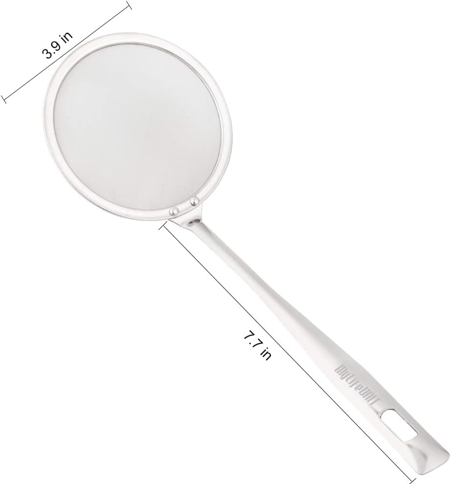 Fine Mesh Strainer, 4 Pack Stainless Steel Skimmer Spoon for Hot Pot Foam and Grease