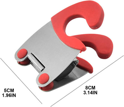 Pot Clips Stainless Steel Pot Holders Anti-Scald Grip Pot Fixed Clamp Kitchen Accessories 2 Colors Choose for Spoon Rest