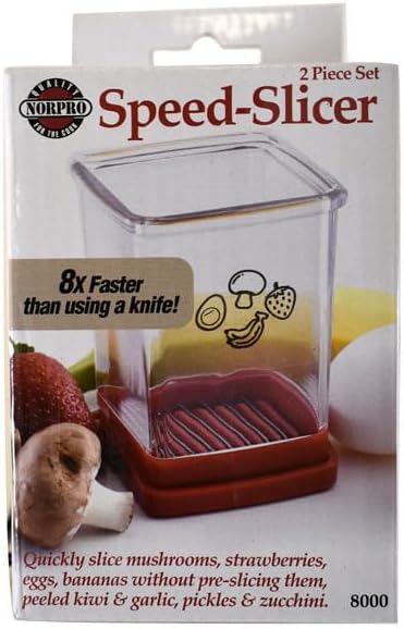 Speed Slicer with Push Plate, Red, 3"L x 3"W x 4.25"H