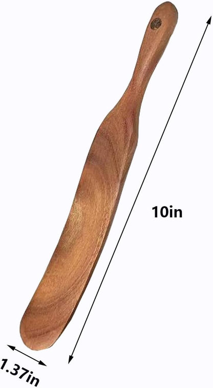 Wooden Spurtle Spatula for Sourdough Starter, Dough & Bread Mixing | Perfect for sourdough starter, mixing, reaching jar bottom. Nonstick safe. Durable wooden tool.