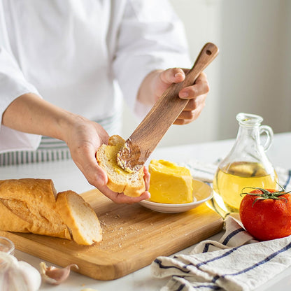 Wooden Spurtle Spatula for Sourdough Starter, Dough & Bread Mixing | Perfect for sourdough starter, mixing, reaching jar bottom. Nonstick safe. Durable wooden tool.