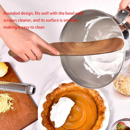 Wooden Spurtle Spatula for Sourdough Starter, Dough & Bread Mixing | Perfect for sourdough starter, mixing, reaching jar bottom. Nonstick safe. Durable wooden tool.