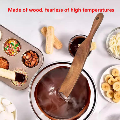 Wooden Spurtle Spatula for Sourdough Starter, Dough & Bread Mixing | Perfect for sourdough starter, mixing, reaching jar bottom. Nonstick safe. Durable wooden tool.