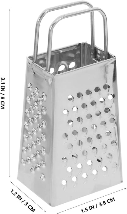 Mini Cheese Grater Set of 2 4-Sided Stainless Steel Box Grater for Cheese Vegetables Carrots Potatoes Handheld Shredder for Kitchen Compact 3.14 X 1.49 X 1.18 in