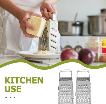 Mini Cheese Grater Set of 2 4-Sided Stainless Steel Box Grater for Cheese Vegetables Carrots Potatoes Handheld Shredder for Kitchen Compact 3.14 X 1.49 X 1.18 in